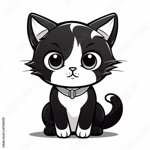 illustration of vector illustration of a cute kawaii cat in the style, Generative ai © rajesh