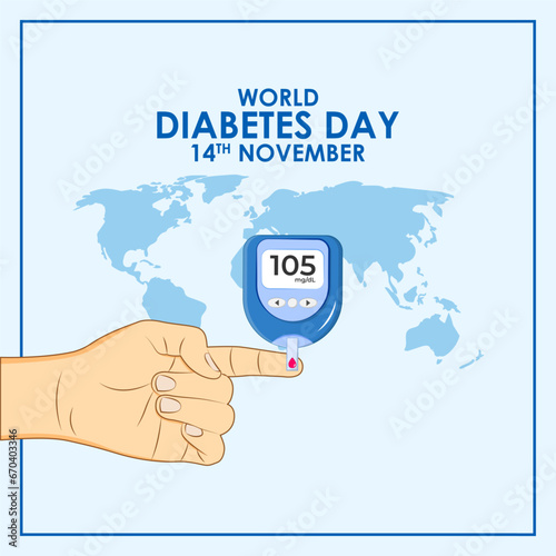 Vector illustration for World Diabetes Day 14 November
