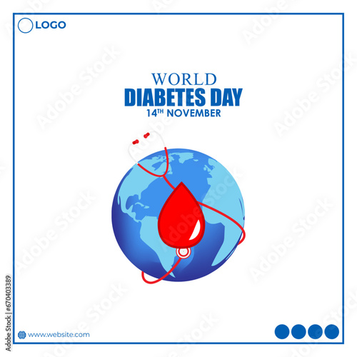Vector illustration for World Diabetes Day 14 November