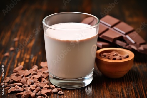 a full white mug with hot chocolate on a wooden table