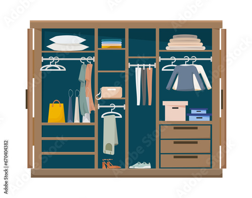 Wardrobe for cloths, vector illustration