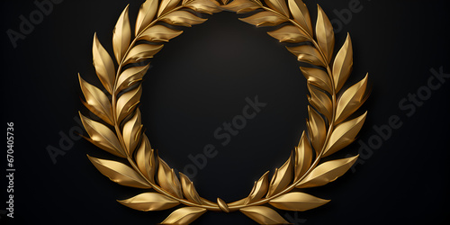 Golden Laurel Wreaths ,Award laurel isolated on a transparent background. winner template. symbol of victory and achievement  generative ai
 photo