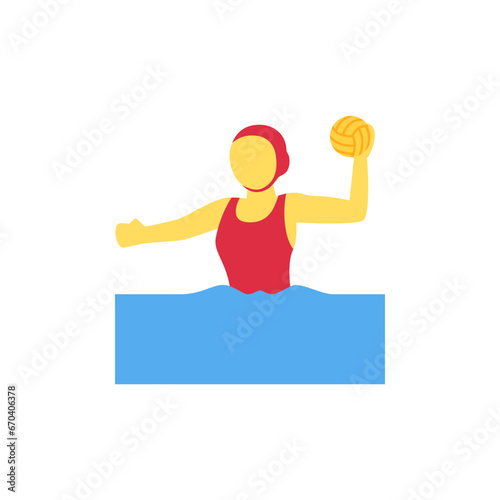Woman Playing Water Polo
