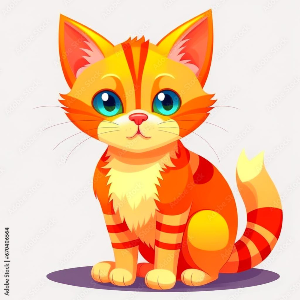 Cute Cat, Adorable Baby Animal kitten, pet friend images, cute animal illustrations