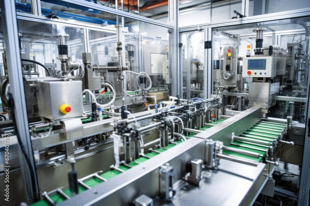 Fototapeta premium view of the fill and seal machines