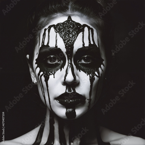 Artistic makeup of darkness queen