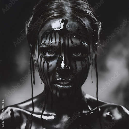 Artistic makeup of darkness queen