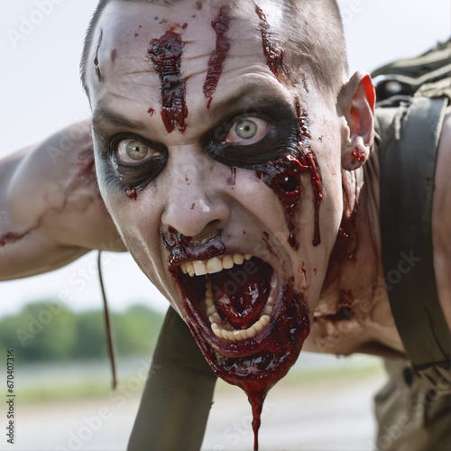 Realistic zombie from the walking dead series