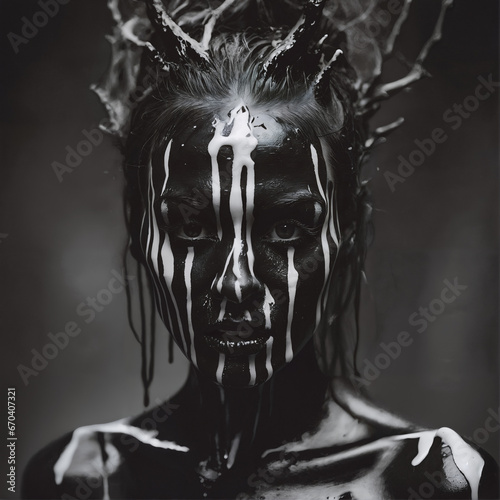 Artistic makeup of darkness queen