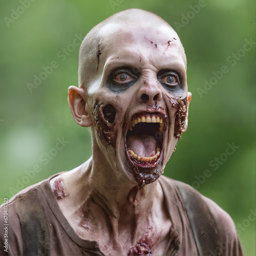 Realistic zombie from the walking dead series