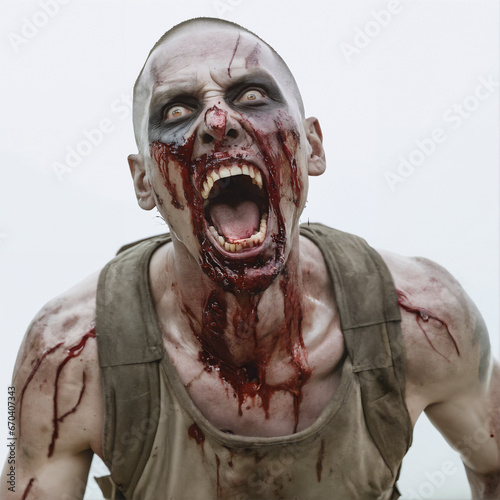 Realistic zombie from the walking dead series