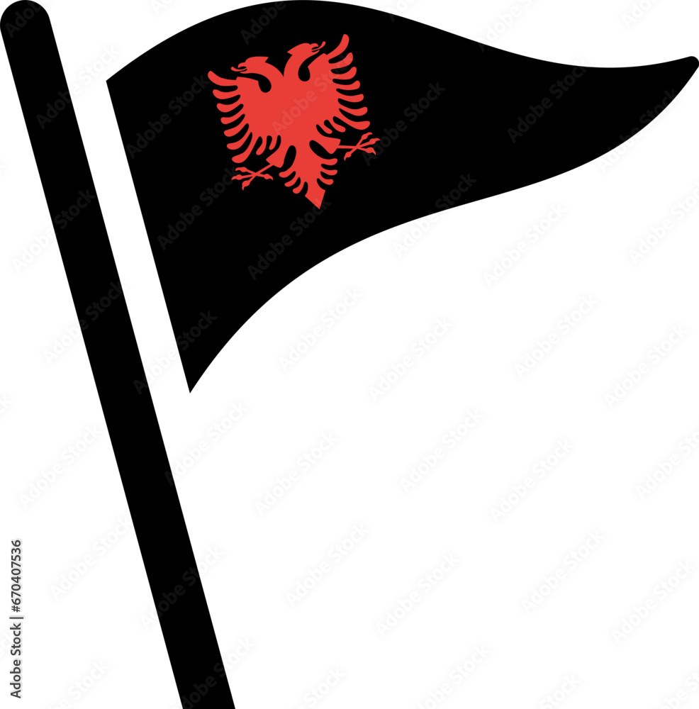 Fototapeta premium Albania flag Free Flown icon