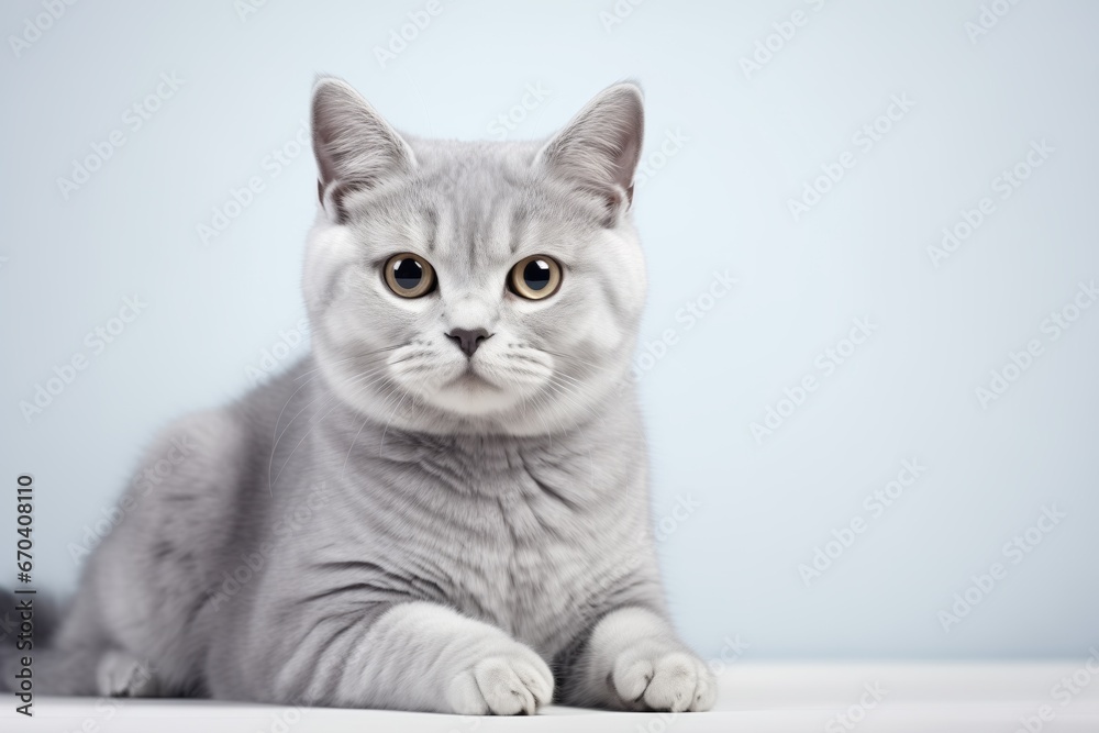 american shothair cat on gray isolated background american shothair cat on gray isolated background