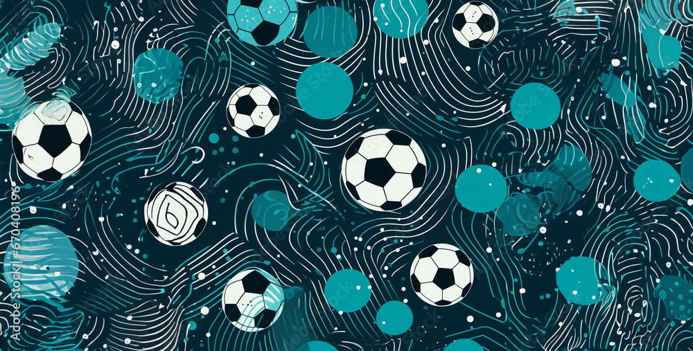 seamless pattern with flowers, line wallpaper pattern soccer inspired