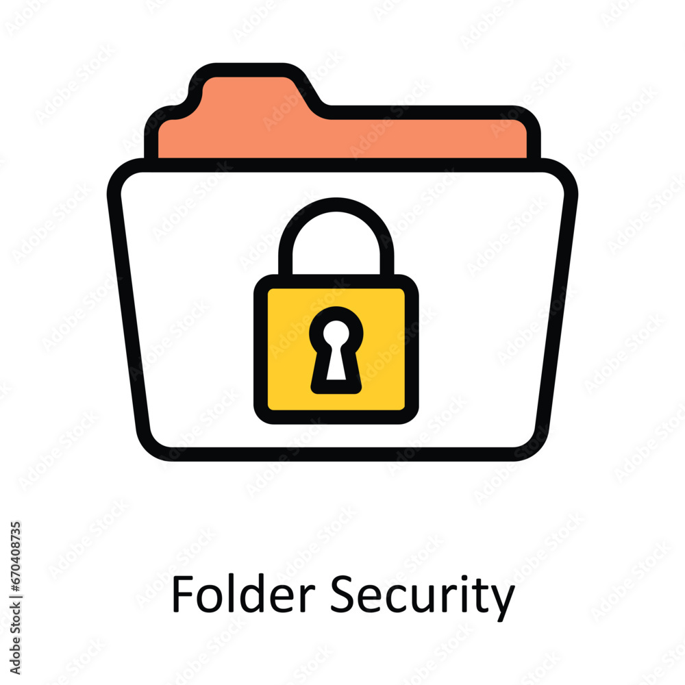 Folder Security vector Filled outline Design illustration. Symbol on White background EPS 10 File Folder Security vector Filled outline Design illustration. Symbol on White background EPS 10 File