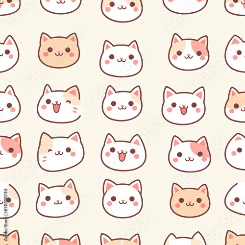 seamless pattern with cats - Generative AI