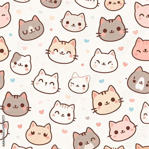 seamless background with cats