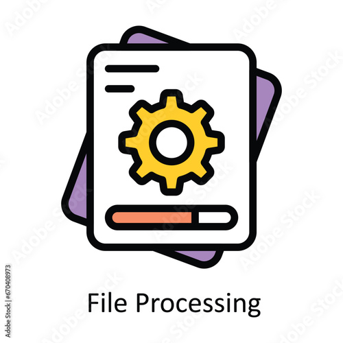 File Processing vector Filled outline Design illustration. Symbol on White background EPS 10 File 