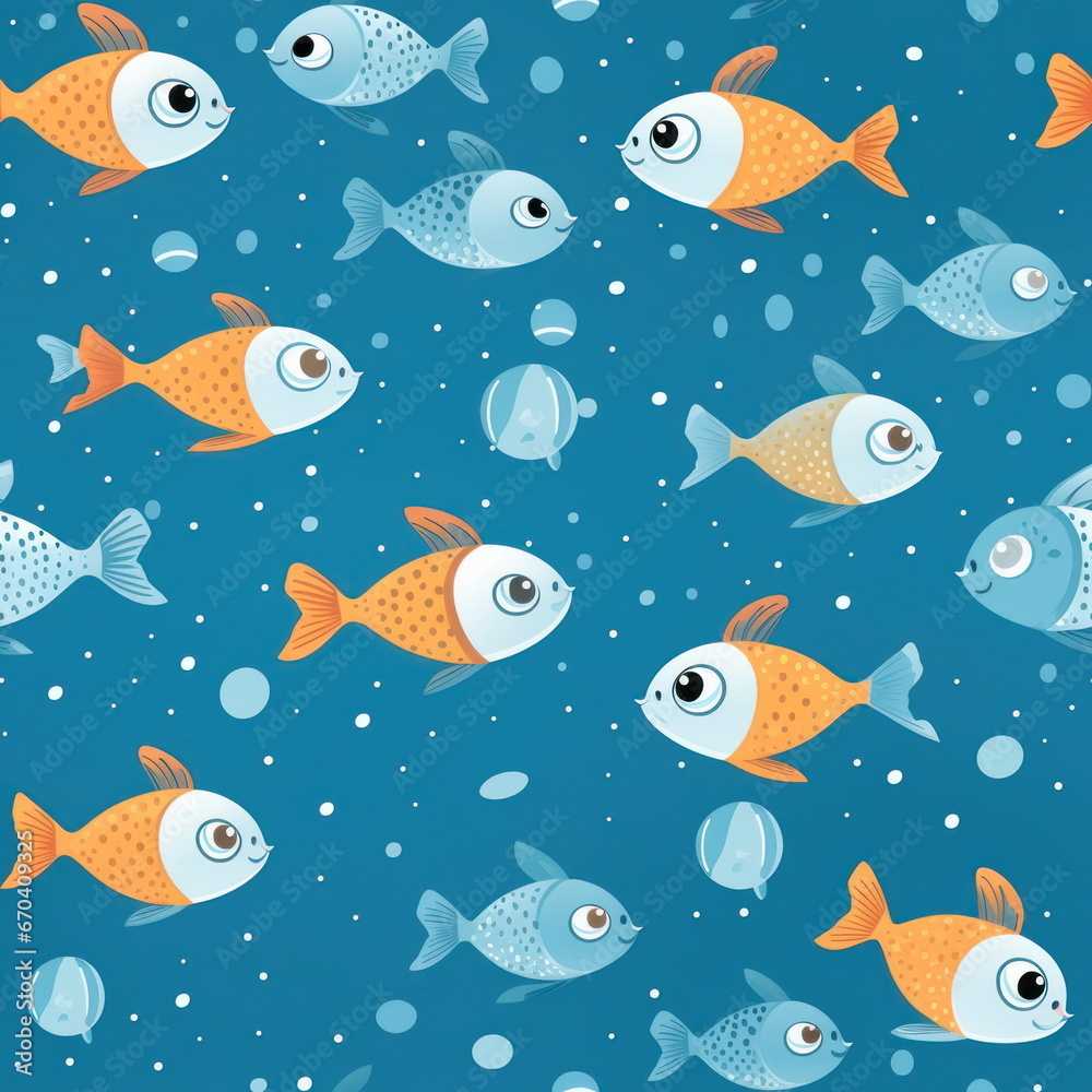 Cartoon character of fish, pattern for seamless Cartoon character of fish, pattern for seamless