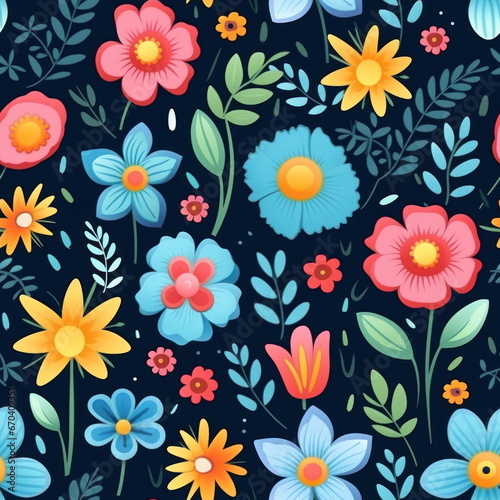 Wallpaper Mural Cartoon character of flower, pattern for seamless Torontodigital.ca