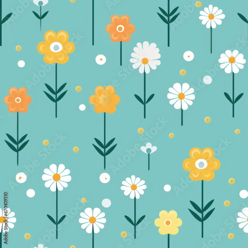 Cartoon character of flower, pattern for seamless