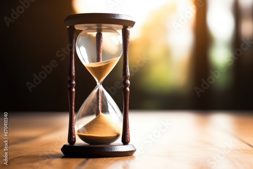 an hourglass showing the time running out