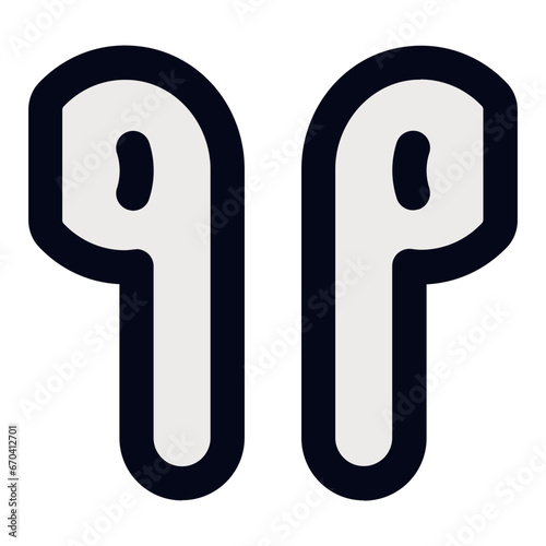Wireless earbuds line icon