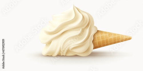 Isolated Object Of Vanilla Ice Cream, Pure Indulgence