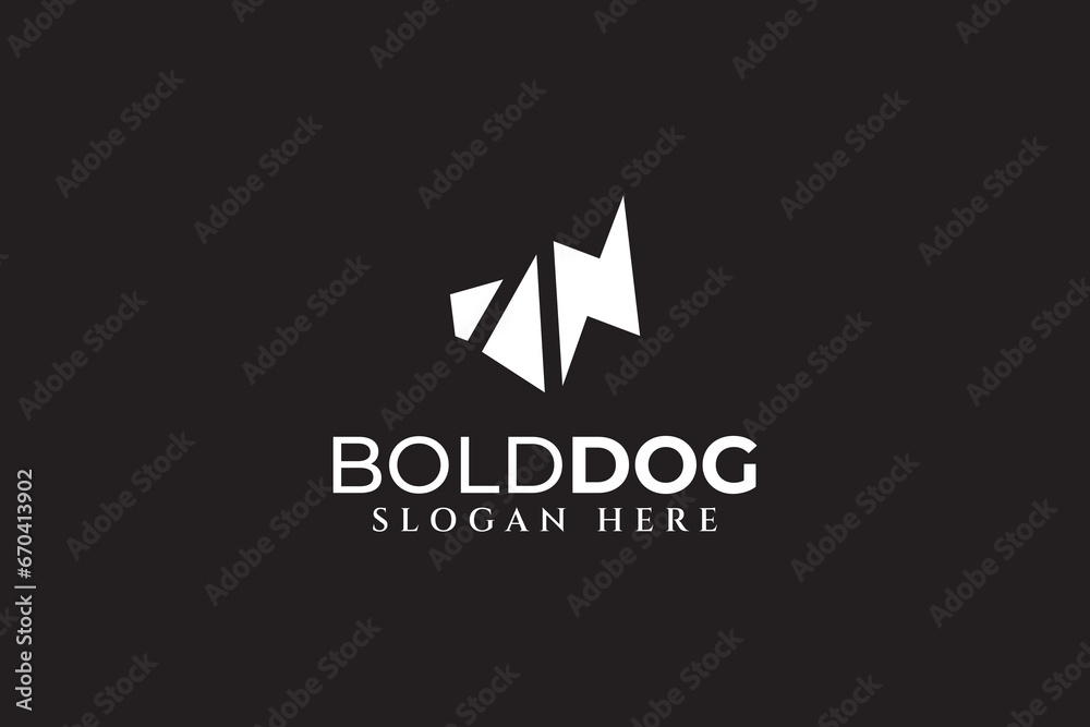 Fototapeta premium dog thunder bold masculine modern logo design template