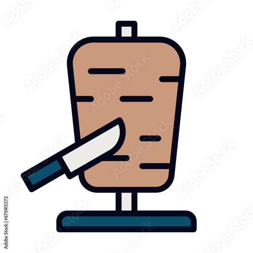 Shawarma line icon