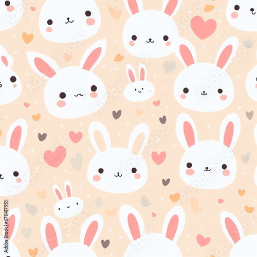seamless pattern with bunnies - Generative AI