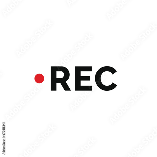 Recording video icon isolated on white background