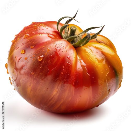 Fresh heirloom tomato isolated on a white background