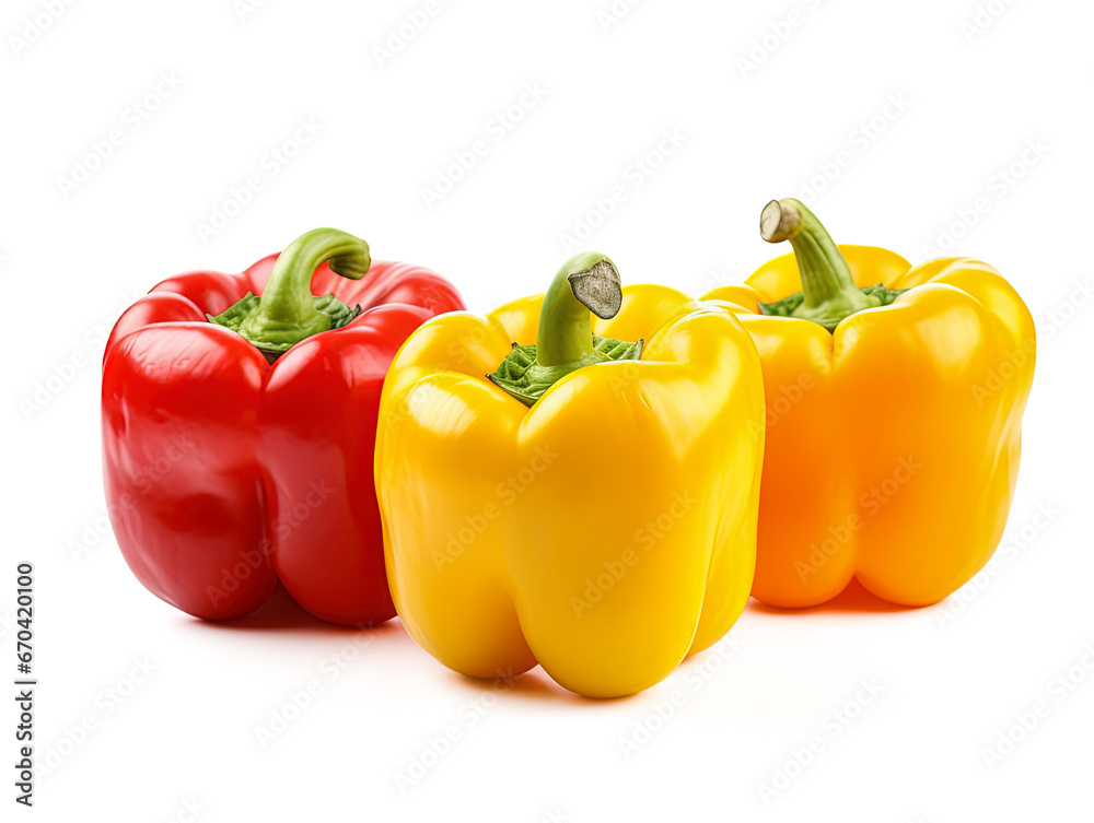 Sweet bell pepper isolated on white background cutout Sweet bell pepper isolated on white background cutout
