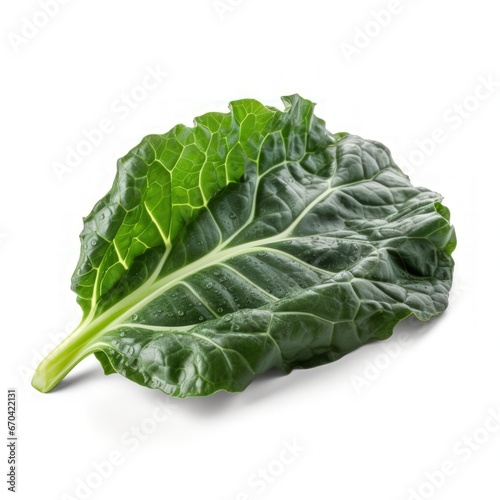 Collard greens isolated on white