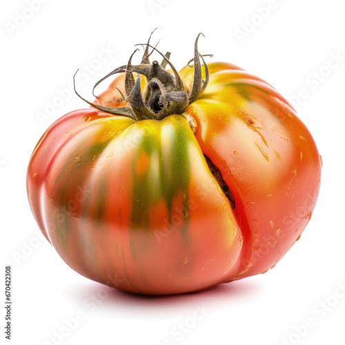 Fresh heirloom tomato isolated on a white background