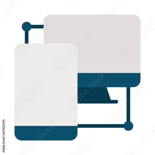 Connected devices line icon