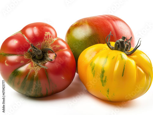 Fresh tomatoes of various shapes and sizes