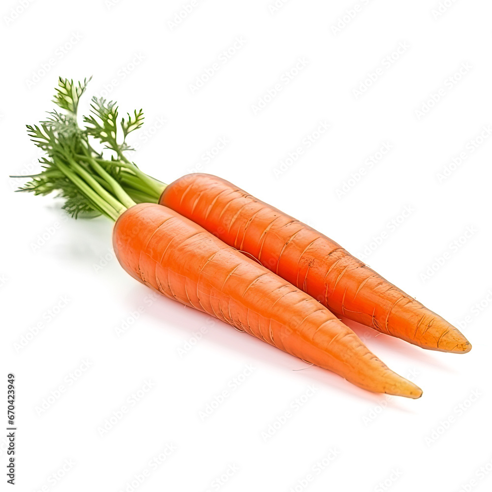 Carrots with leaves isolated on white background Carrots with leaves isolated on white background