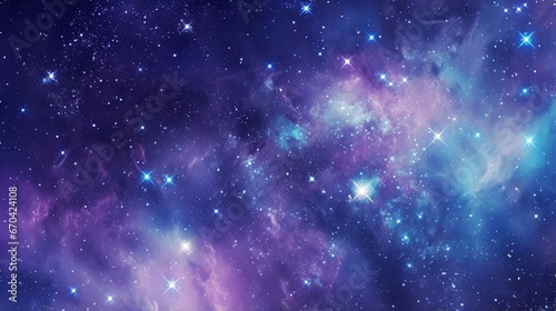 31. Extreme close-up of abstract blurred space nebula, cosmic blue and starry violet hues, in the style of gradient blurred wallpapers,