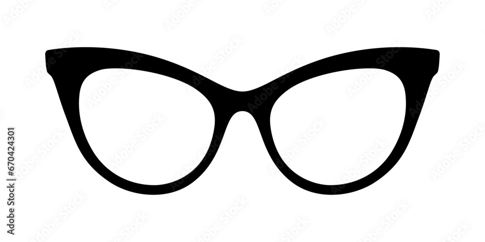 Glasses icon. Black silhouette on white background. - obrazy, fototapety, plakaty 