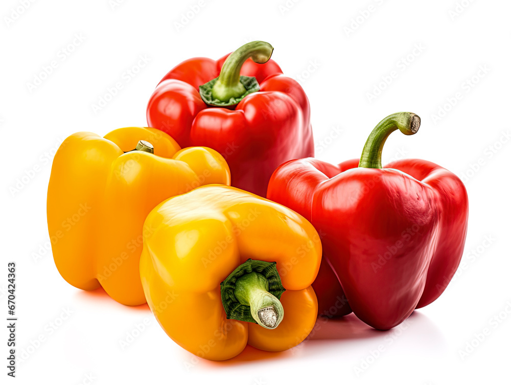 Sweet bell pepper isolated on white background cutout Sweet bell pepper isolated on white background cutout