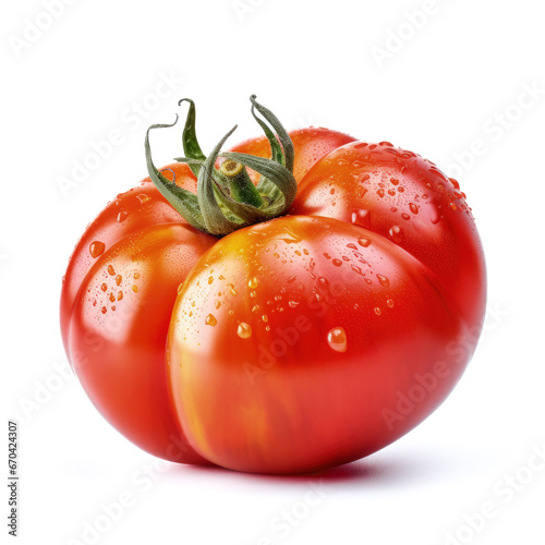 Fresh heirloom tomato isolated on a white background photo