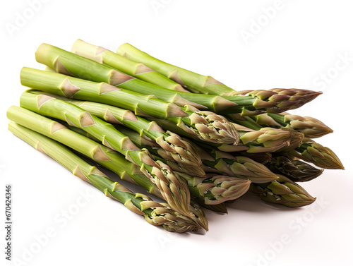 Green asparagus isolated on white