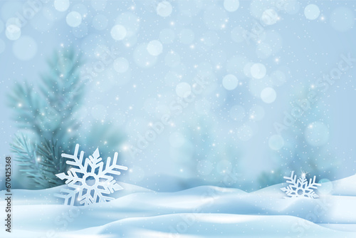 christmas winter background with snow flake illustration
