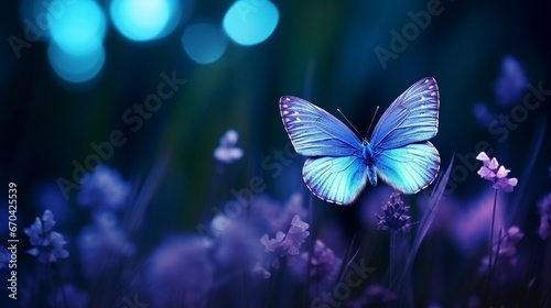 butterfly on a flower beautiful shinny butterfly generated by AI tool 