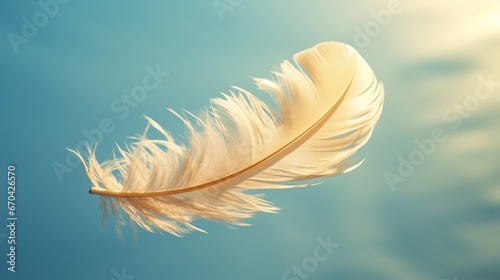 A delicate feather floating on a gentle breeze.