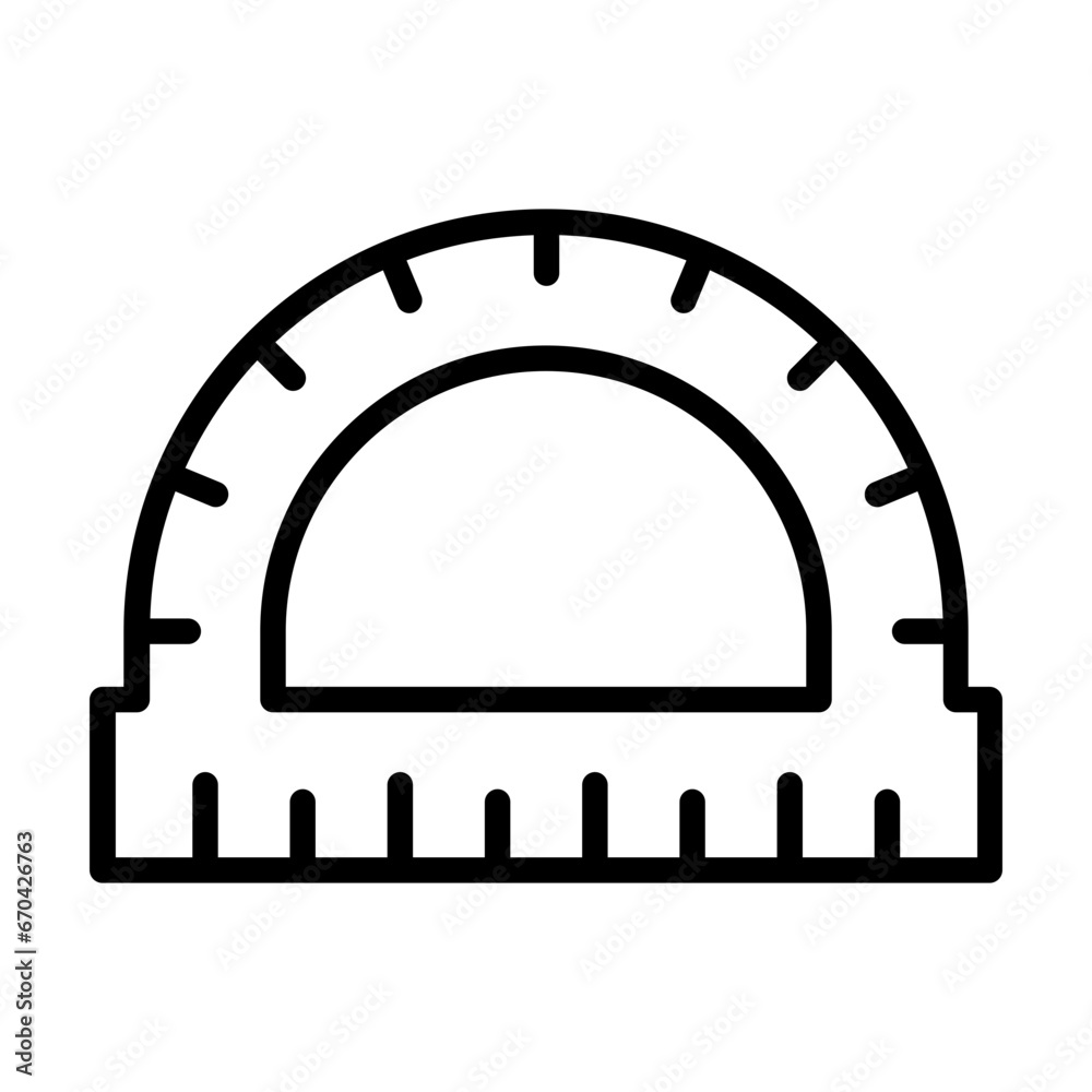 Protractor line icon Protractor line icon