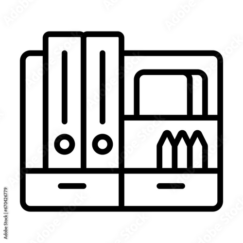 Desk organizer line icon