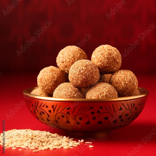 illustration of Indian sweet for traditional festival makar sankrant, Generative ai